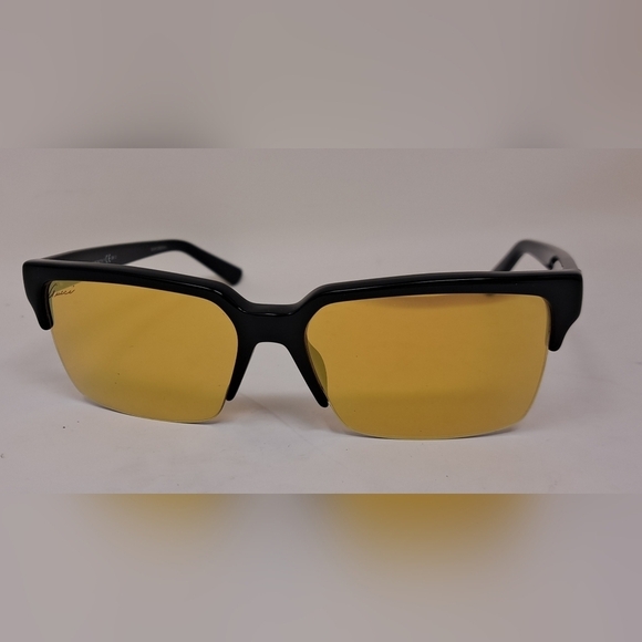 Gucci Men's Sunglasses Half Rim Wayfarer Yellow Gold Mirror GG3710/S 54-16-140 - Picture 14 of 16